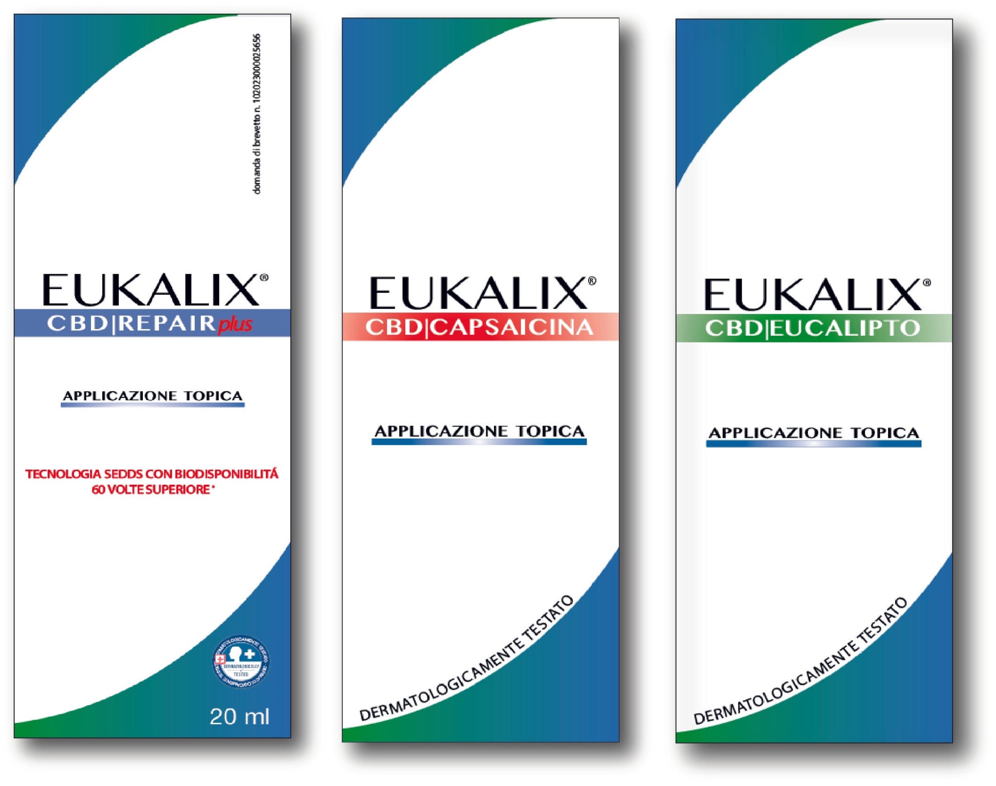 EUKALIX All-In topical bundle with capsaicin, eucalyptus, and Repair Plus, featuring CBD for soothing skin application.