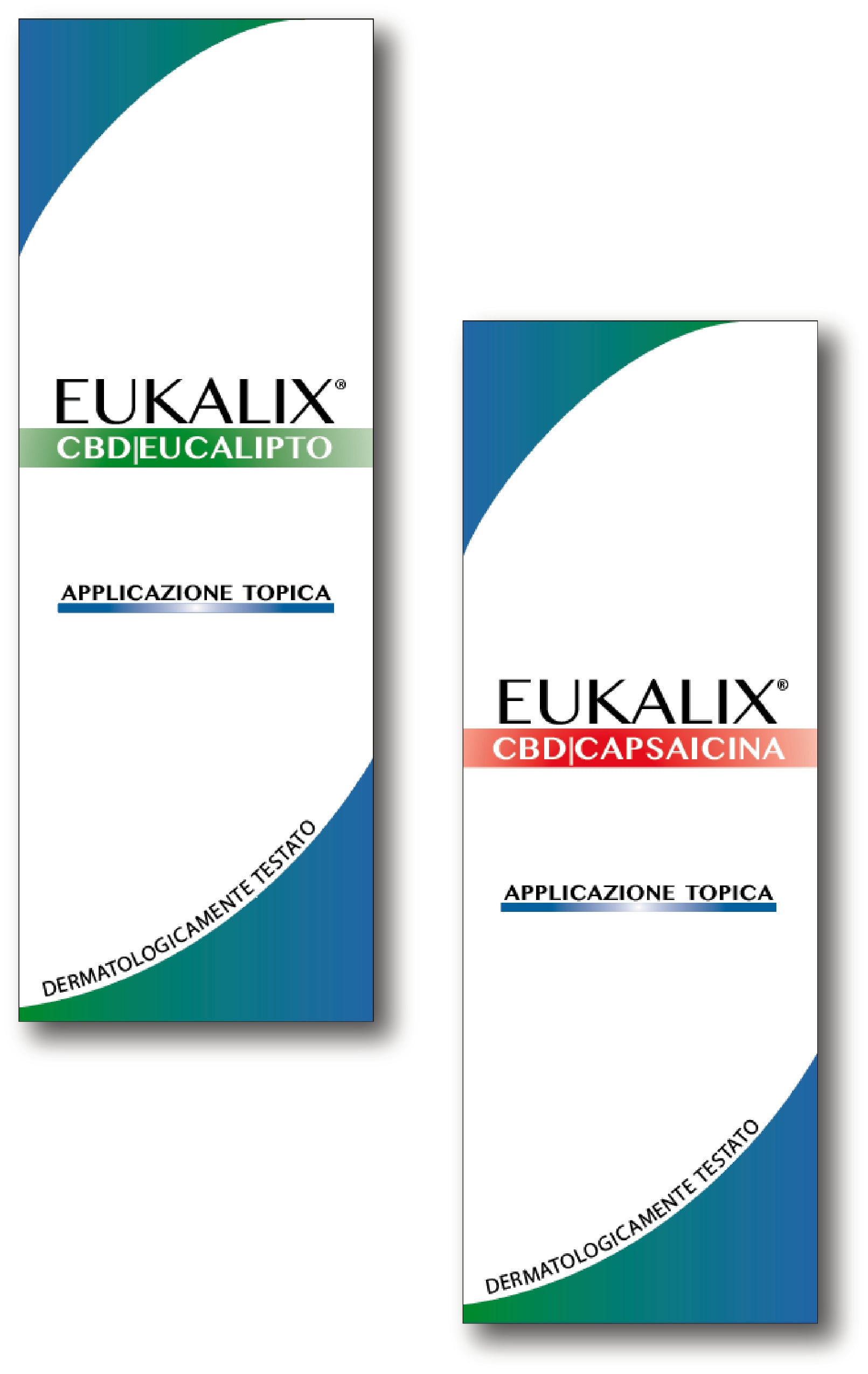EUKALIX® topical CBD bundle with eucalyptus and capsaicin, featuring bottles of herbal pain relief formulation.