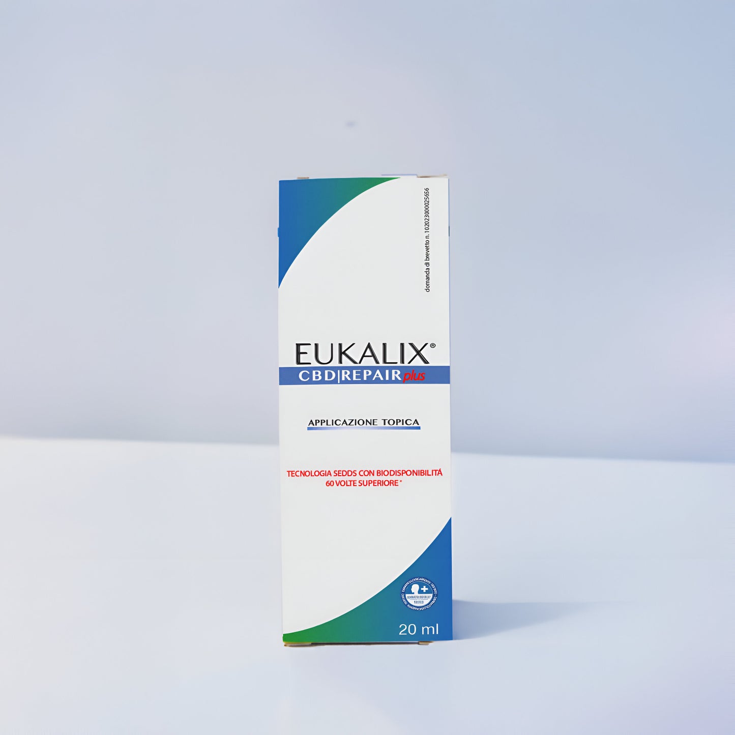 EUKALIX Repair Plus + Eucalipto CBD topical formulation package with herbal ingredients and natural eucalyptus scent.