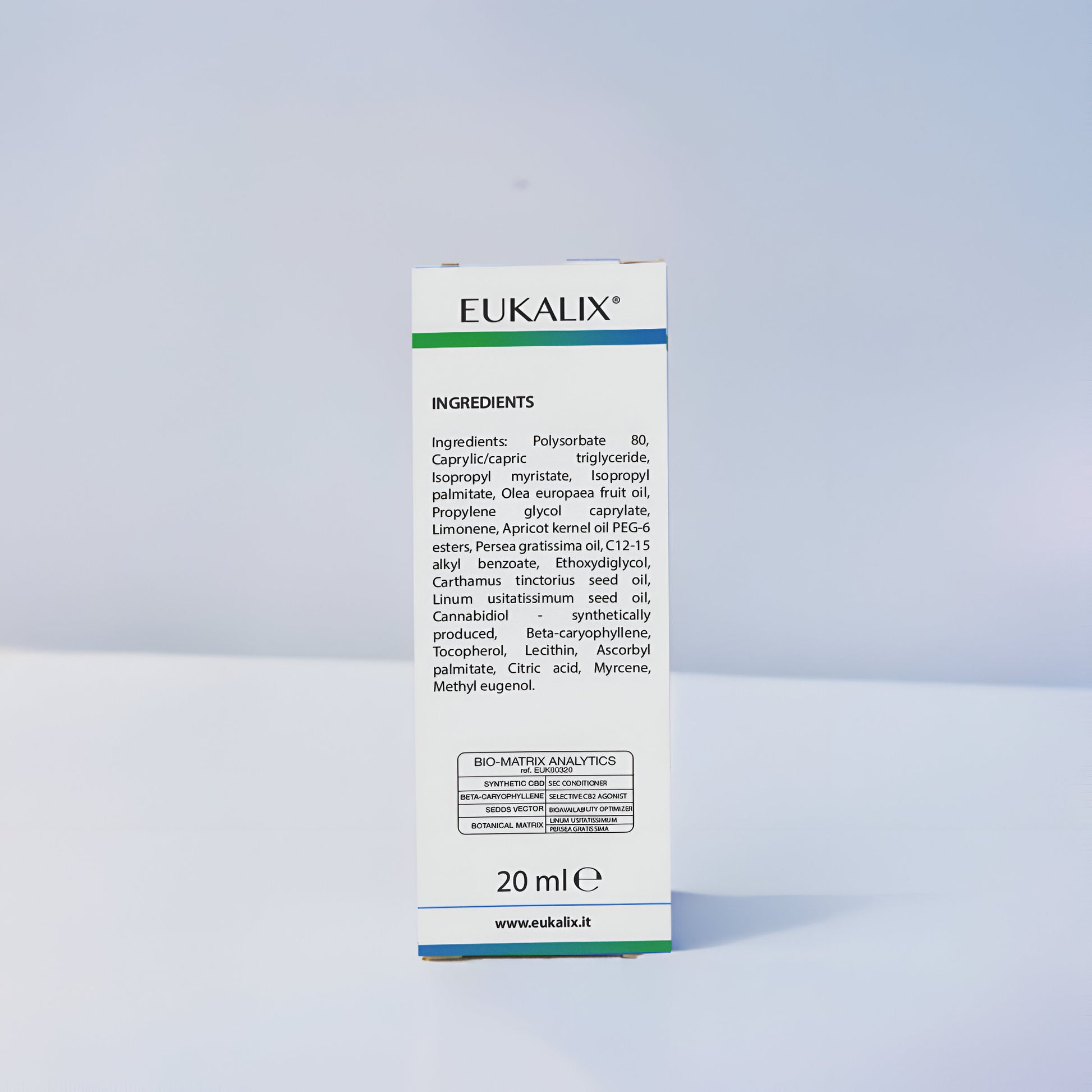 EUKALIX Repair Plus + Eucalipto CBD topical formulation, featuring a tube of cream with eucalyptus leaves in the background.