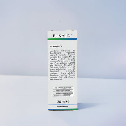 EUKALIX Repair Plus + Eucalipto CBD topical formulation, featuring a tube of cream with eucalyptus leaves in the background.