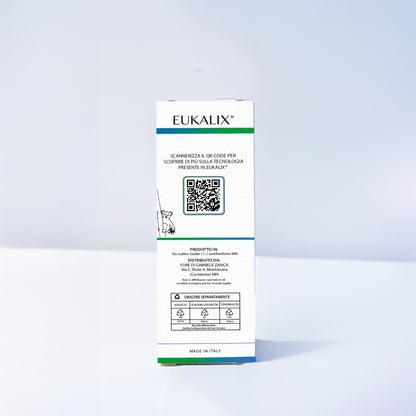 EUKALIX All-In Capsaicina, Eucalipto, Repair Plus topical CBD formulation packaging, side view of the product container.